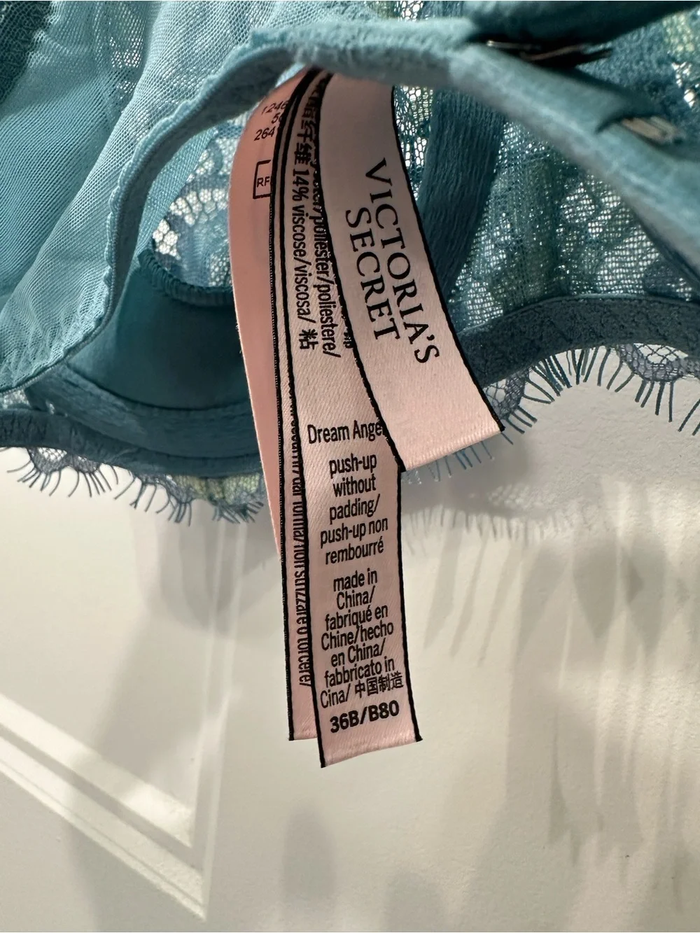 Victoria's Secret Blue Floral Lace Bra & Panty Set